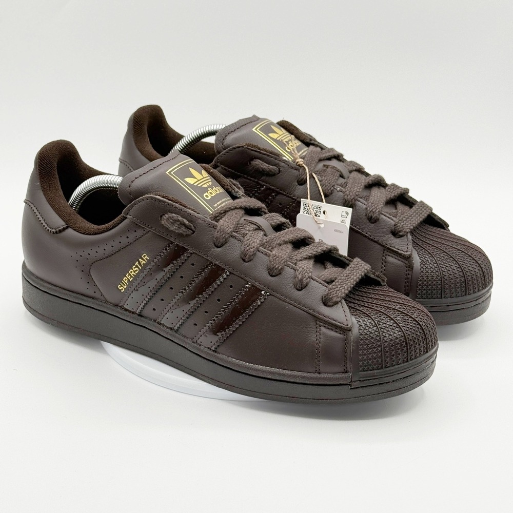 adidas Superstar II Mens 10.5 Brown Gold Leather Sneakers KH9180 - New